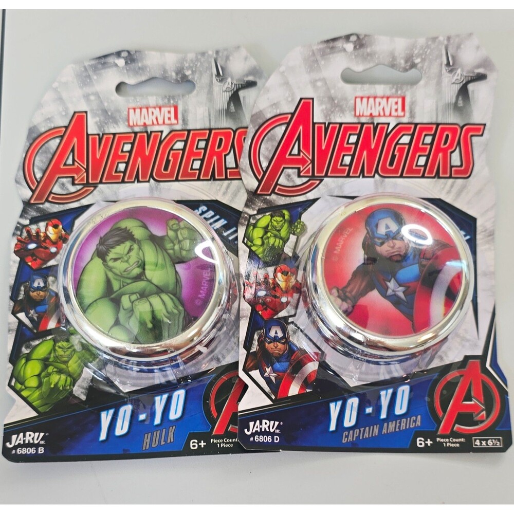 (B11) JA-RU Marvel Avengers 2-Pack Yo-Yos Hulk & Captain America Age 6+ 2020